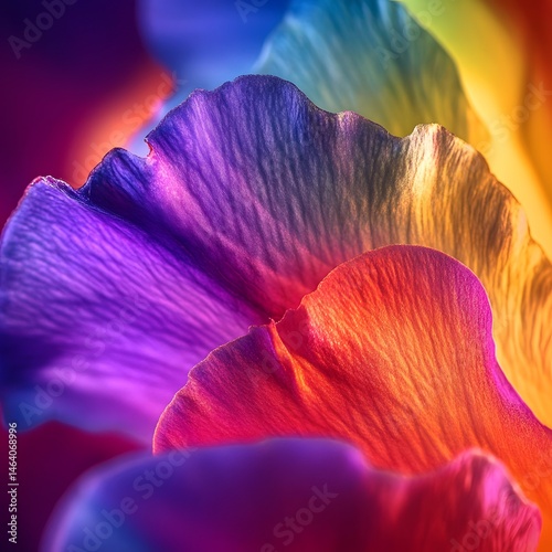 Vibrant Rainbow Flower Petals Close Up Vivid Color Macro Photography of Nature s Beauty