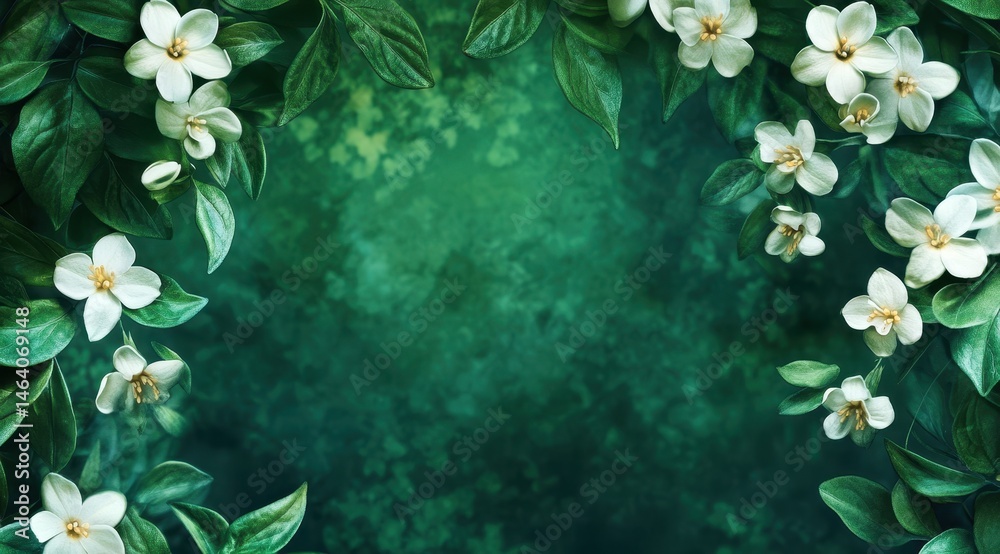 custom made wallpaper toronto digitalFloral frame, nature's greenery