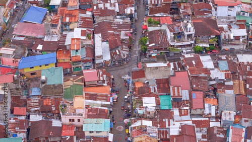 Foto Aerial view over Barangay Sugba in Downtown Cebu, Philippines