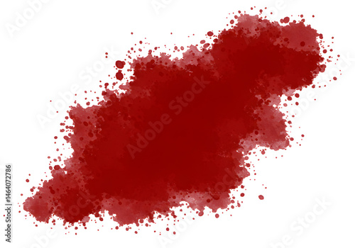 Red Abstract Ink Splash Background Isolated Watercolor Illustration