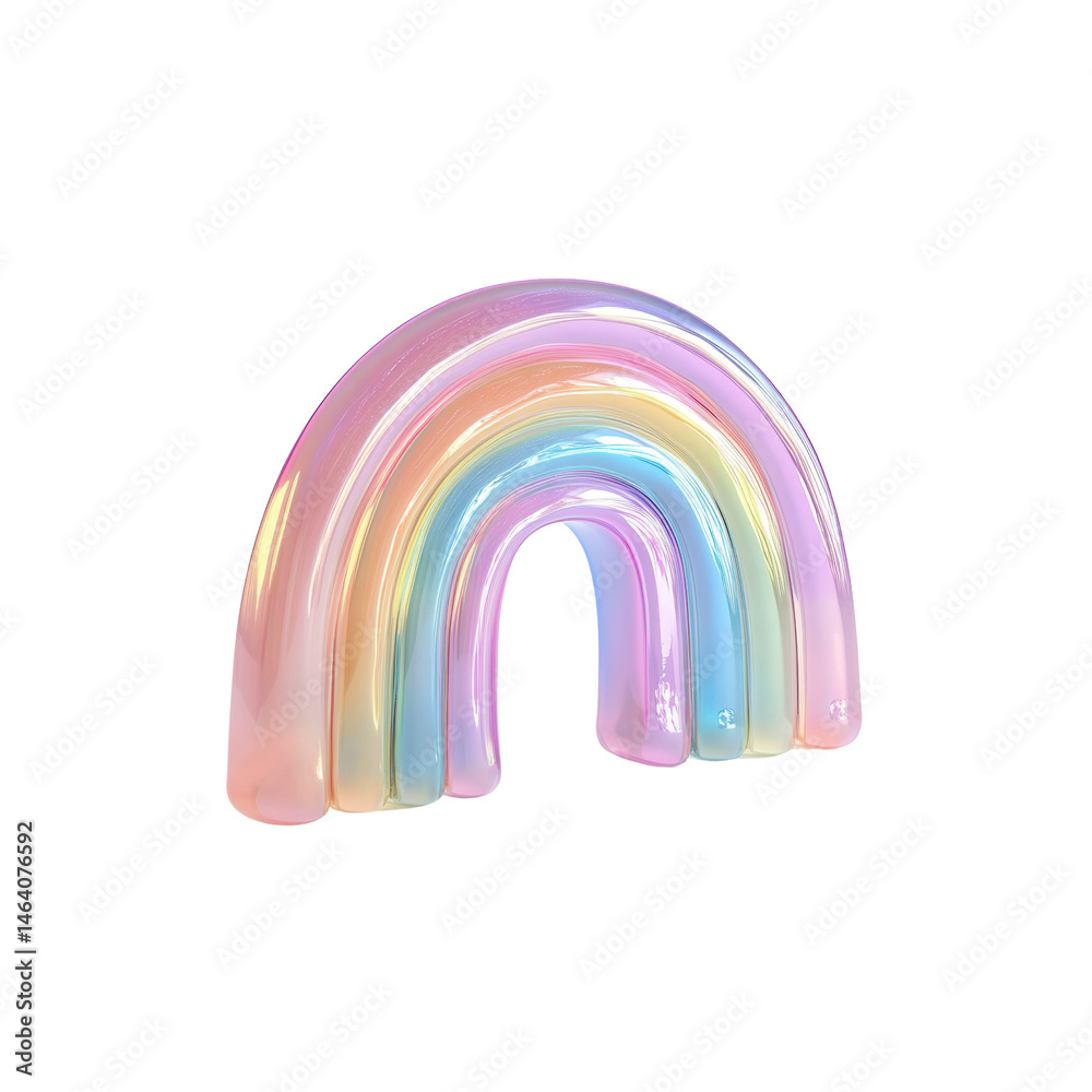 Fototapeta premium Iridescent Pastel Rainbow Arch - 3D Render