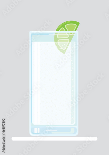 Fizzy Drink in tall glass with Lime