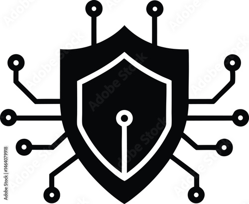 Secure Padlock Shield Icon , shield security padlock icon, digital protection lock icon, encrypted shield padlock vector, cyber security shield icon