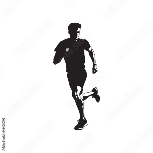 a man running view to the front