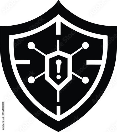 Secure Padlock Shield Icon , shield security padlock icon, digital protection lock icon, encrypted shield padlock vector, cyber security shield icon