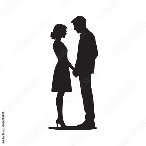a pair of lovers facing each other