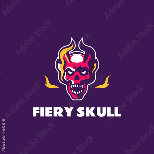 Fiery Skull E-sport Logo Design