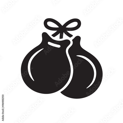 Pair of Castanets Silhouette, Bold Simple Musical Instrument Icon Vector