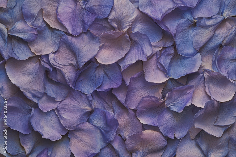 Close-up view of delicate, layered flower petals in shades of lavender and violet. Close-up view of delicate, layered flower petals in shades of lavender and violet.