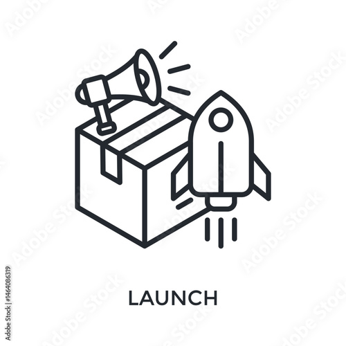 Launch Icon Outline Style. Vector Illustration For Graphic Design