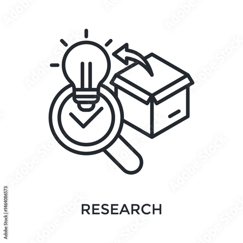 Research Icon Outline Style. Vector Illustration For Graphic Design