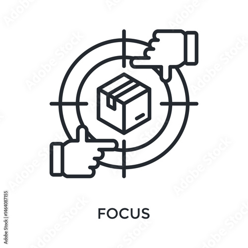 Focus Icon Outline Style. Vector Illustration For Graphic Design