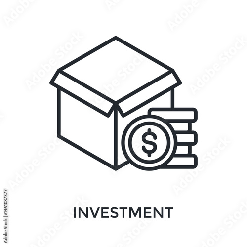 Investment Icon Outline Style. Vector Illustration For Graphic Design