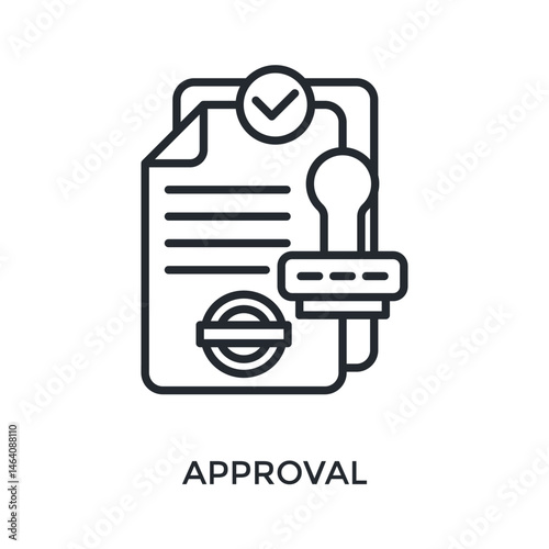 Approval Icon Outline Style. Vector Illustration For Graphic Design