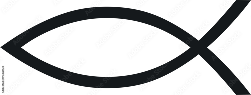 Ichthys (fish) - vector, the sign symbolizes the first Christians and Jesus Christ