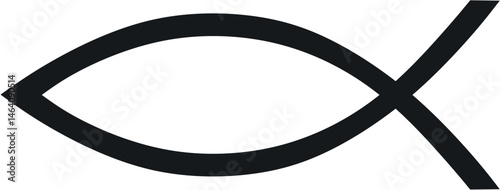 Ichthys (fish) - vector, the sign symbolizes the first Christians and Jesus Christ