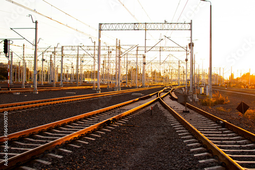 Railroad tracks in the distance, Warsaw 