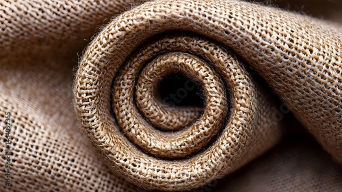 Gently Rolled Beige Cotton Fabric Close-Up