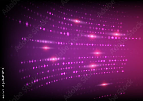 Various sizes of purple light hexagons on dark background.