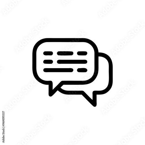 Speech Bubbles Outline Icon on White Background  