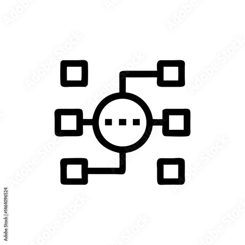 data segmentation icon, Network diagram design with node connections in minimal style  