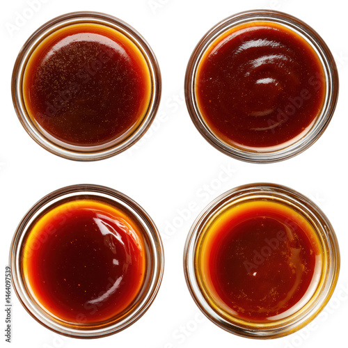BBQ Sauce, Dipping Bowl, Red, White Background