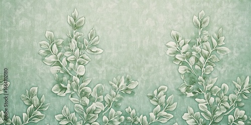 Sage Green Floral Wallpaper Embossed Leaf Design