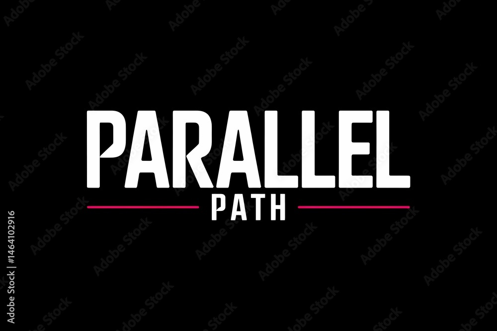 Obraz premium Concept of parallel paths in abstract design, white text on black background