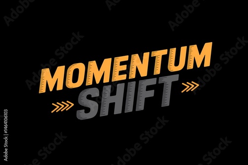 Dynamic momentum shift text effect on dark background conveys progression
