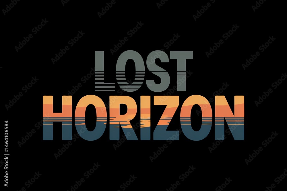 Fototapeta premium Vintage Lost Horizon Typography Design Evoking Retro Travel Adventures