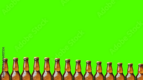 Loop video of the beer bottles on alpha channel