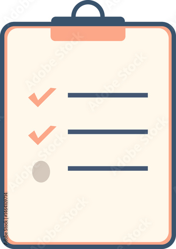 Clipboard with Checkmarks and Lines - Task Management Tool