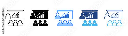 Training Icon Set With Multiple Style Collection 