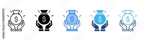 Fundraiser Icon Set With Multiple Style Collection 