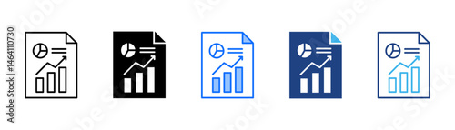 Business Report Icon Set With Multiple Style Collection 