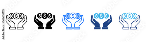 Fundraising Icon Set With Multiple Style Collection 