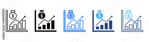 Market Capitalization Icon Set With Multiple Style Collection 