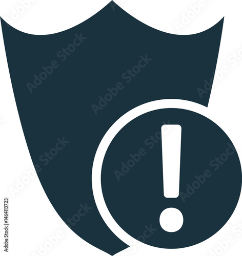 Security alert, shield icon showing warning or error message