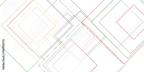 Abstract geometric overlapping colorful diamond shapes against a white background graphic for design purposes or modern minimalist illustrations