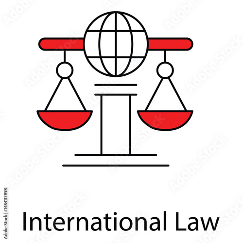 Diplomatic Law and Global Legal Framework vector Icon design