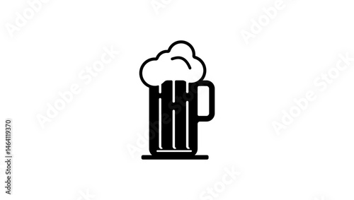 Beer Symbol, black isolated silhouette scuba