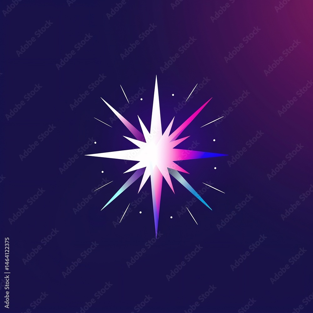 Fototapeta premium Abstract radiant starburst with vibrant gradients for modern branding design