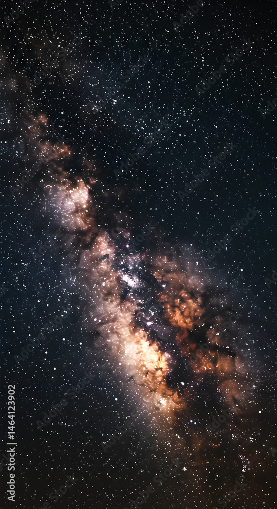 Vibrant Milky Way Displayed Across the Night Sky in Outer Space