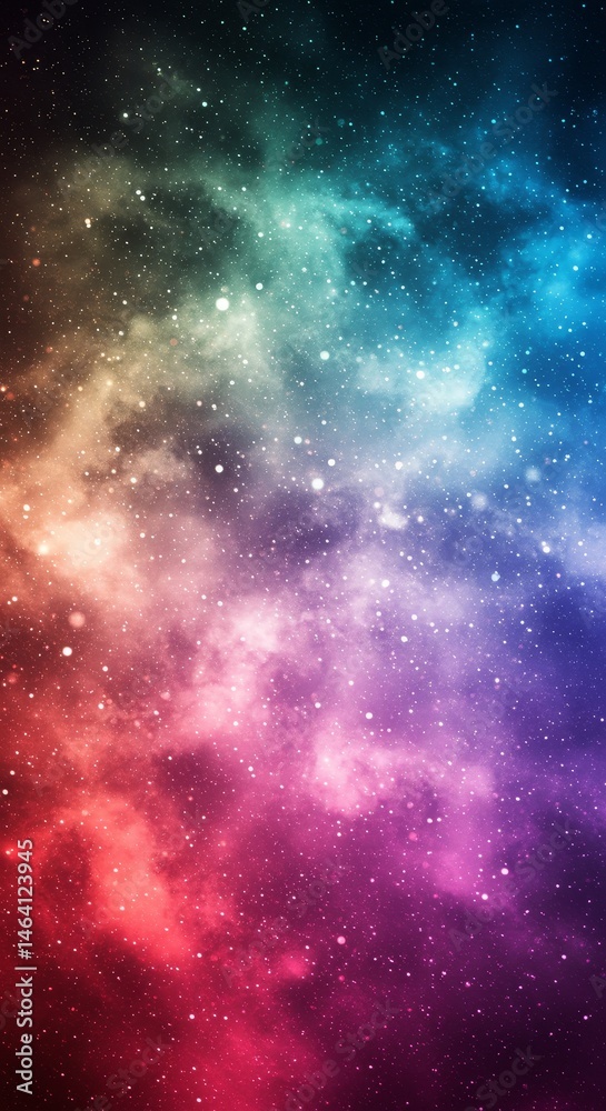 Vibrant Nebula with Stars in Deep Space with Multicolor Background
