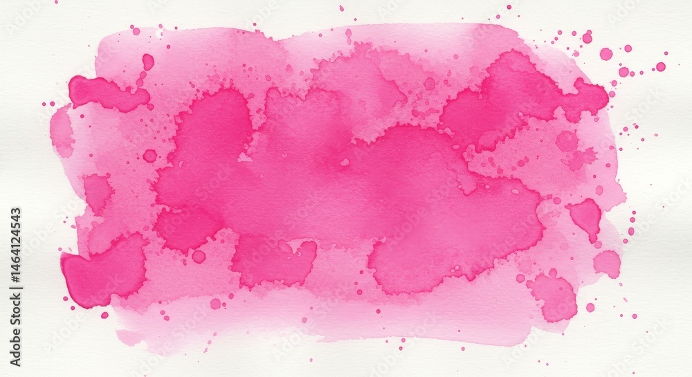 Vibrant Pink Watercolor Stain on Textured Paper Background Design