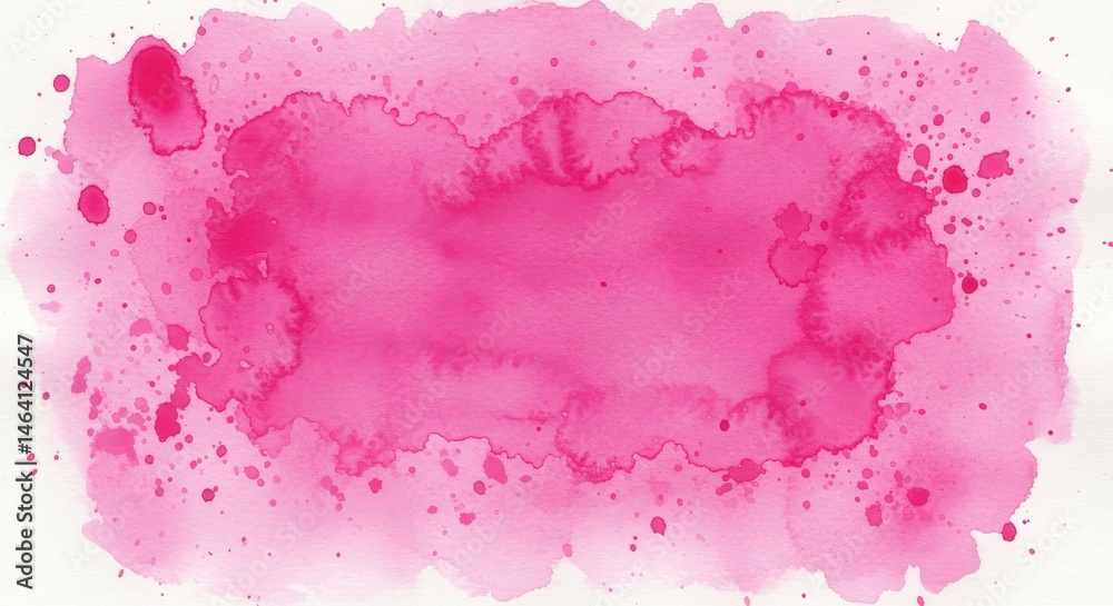 Vibrant Pink Watercolor Stain Abstract Design on White Background