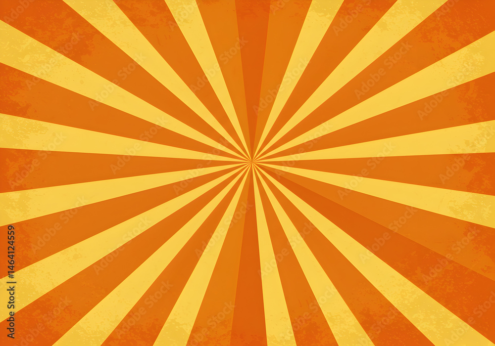 Vibrant Orange and Yellow Retro Sunburst Background with Radial Design