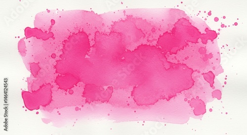 Obraz na płótnie Vibrant Pink Watercolor Stain on Textured Paper Background Design w salonie