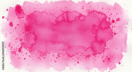 Obraz na płótnie Vibrant Pink Watercolor Stain Abstract Design on White Background w salonie