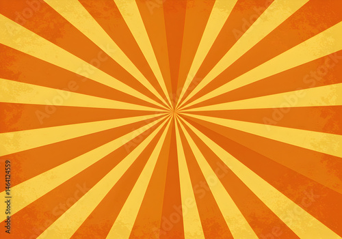 Obraz na płótnie Vibrant Orange and Yellow Retro Sunburst Background with Radial Design w salonie